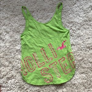 Hollister Green and Pink Tank Top